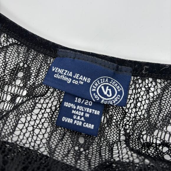 Venezia Jeans Y2K Lace Fringe Cardigan 18/20 Sheer Swim Cover Up Boho Whimsigoth - Picture 5 of 5